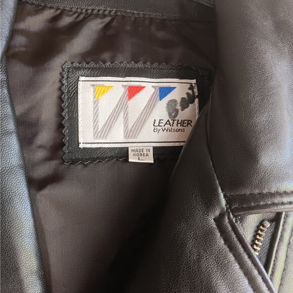 Wilsons Women's Leather Jacket Large Vintage Excellent Condition Moto Biker - Picture 2 of 9